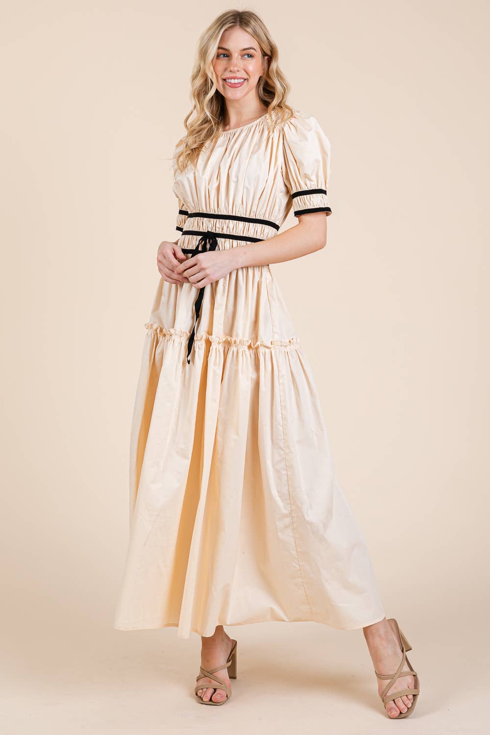Black Ribbon Trim Dress