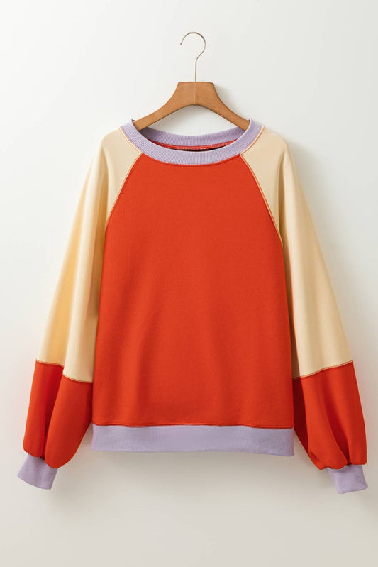Color Block Raglan Sweatshirt