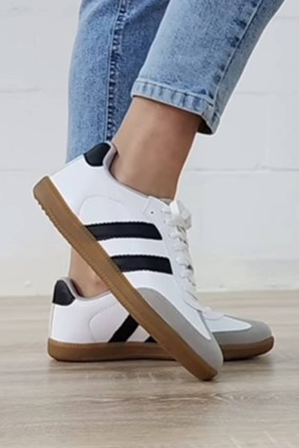 Striped Lace-up Sneakers