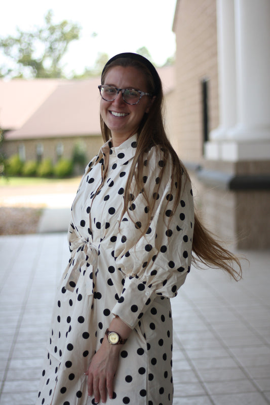Polka Dot Utility Midi Dress