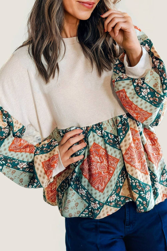 Paisley Hem Top