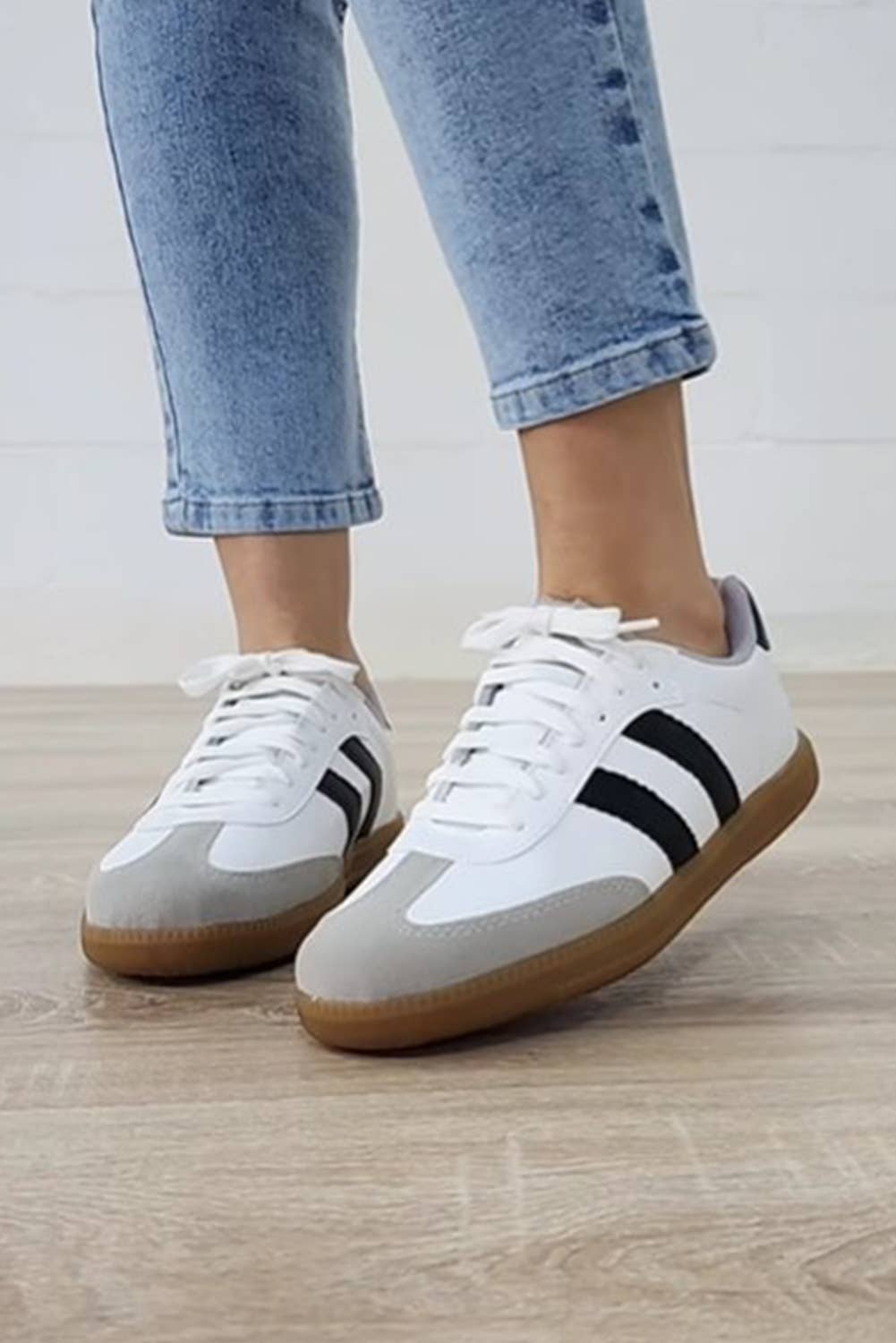 Striped Lace-up Sneakers