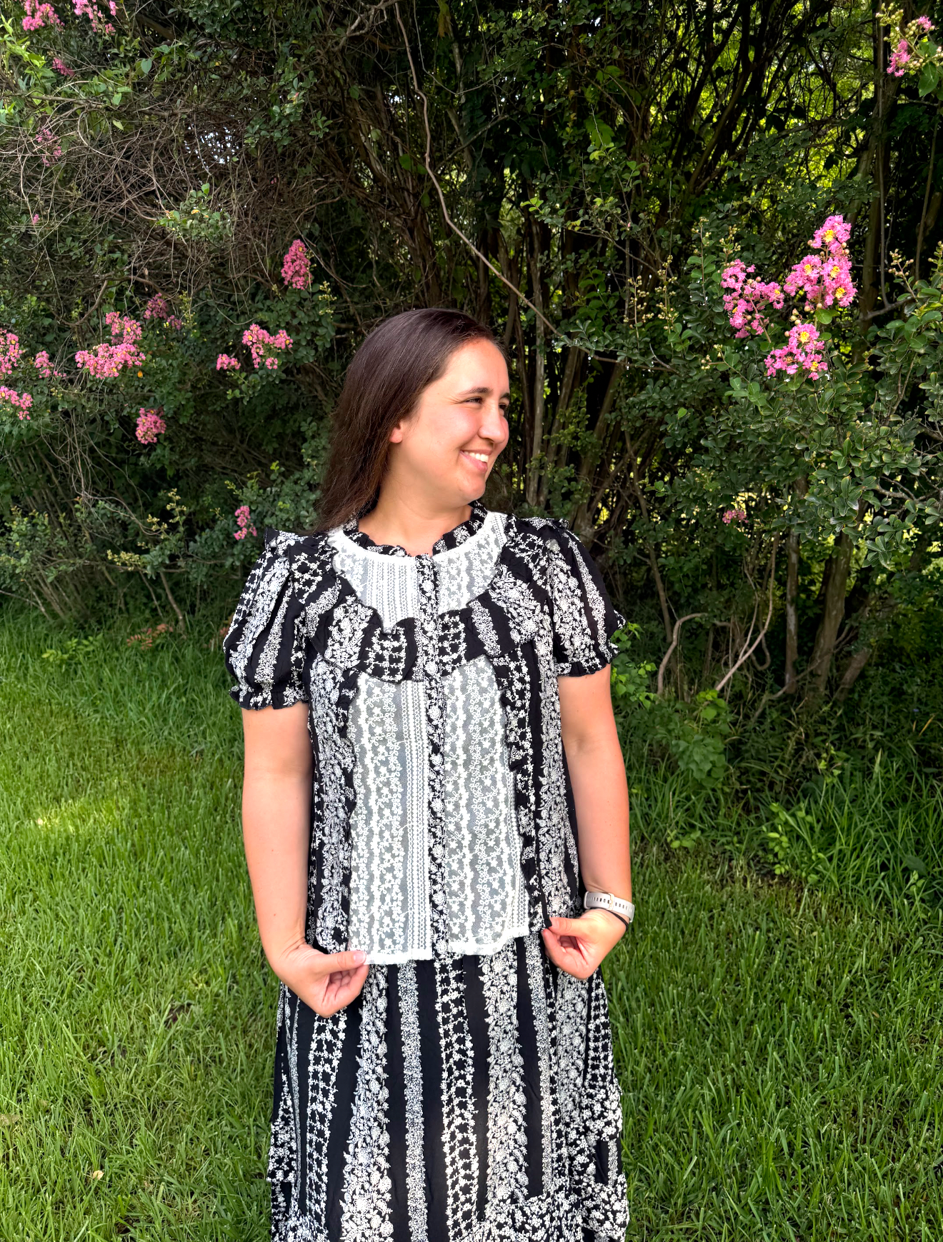 Mixed-Print Ruffle Skirt Set