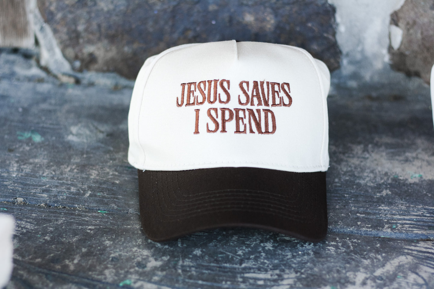 "JESUS SAVES I SPEND" Trucker Hat