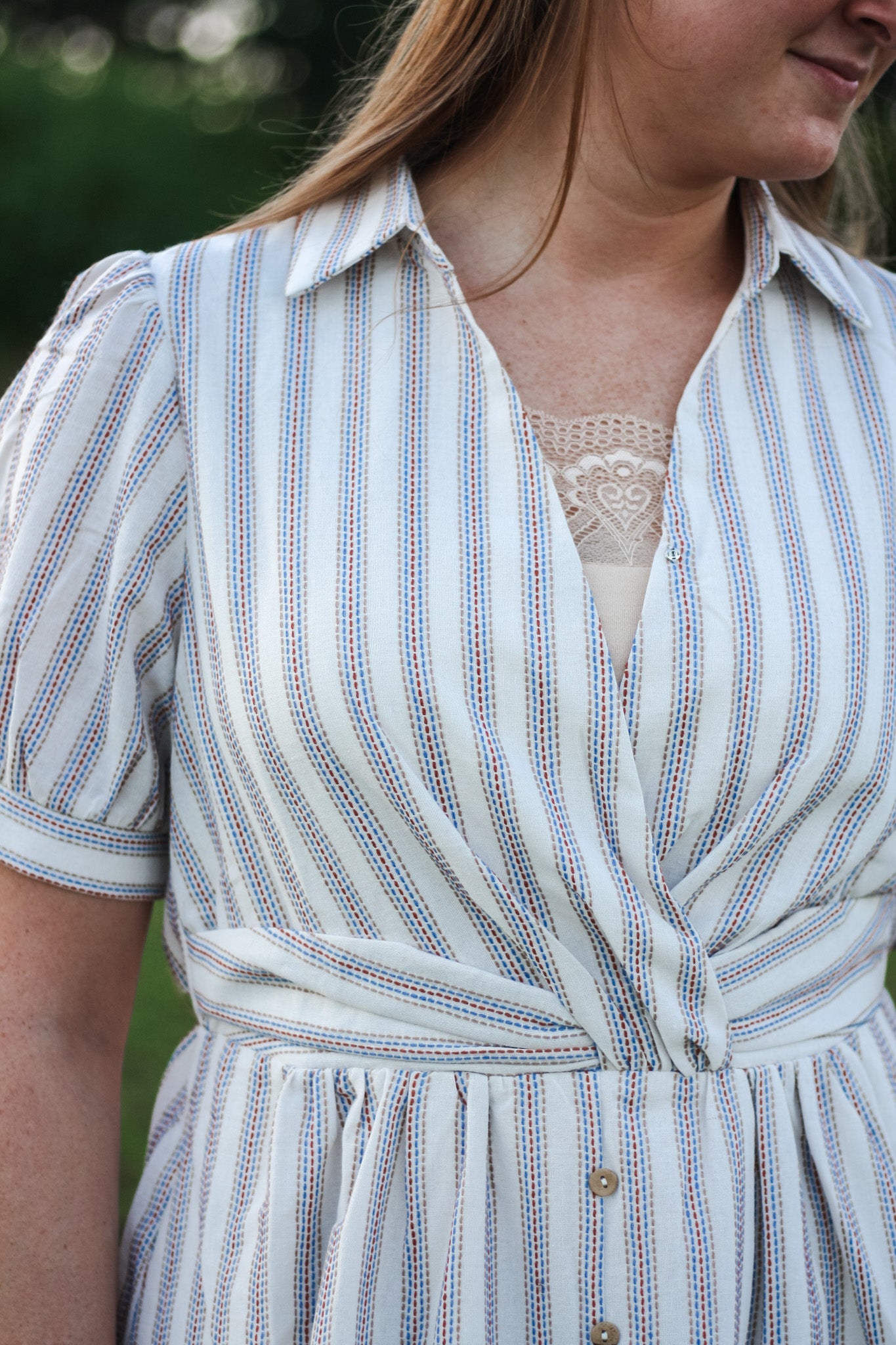 Stripped Stitching Dress