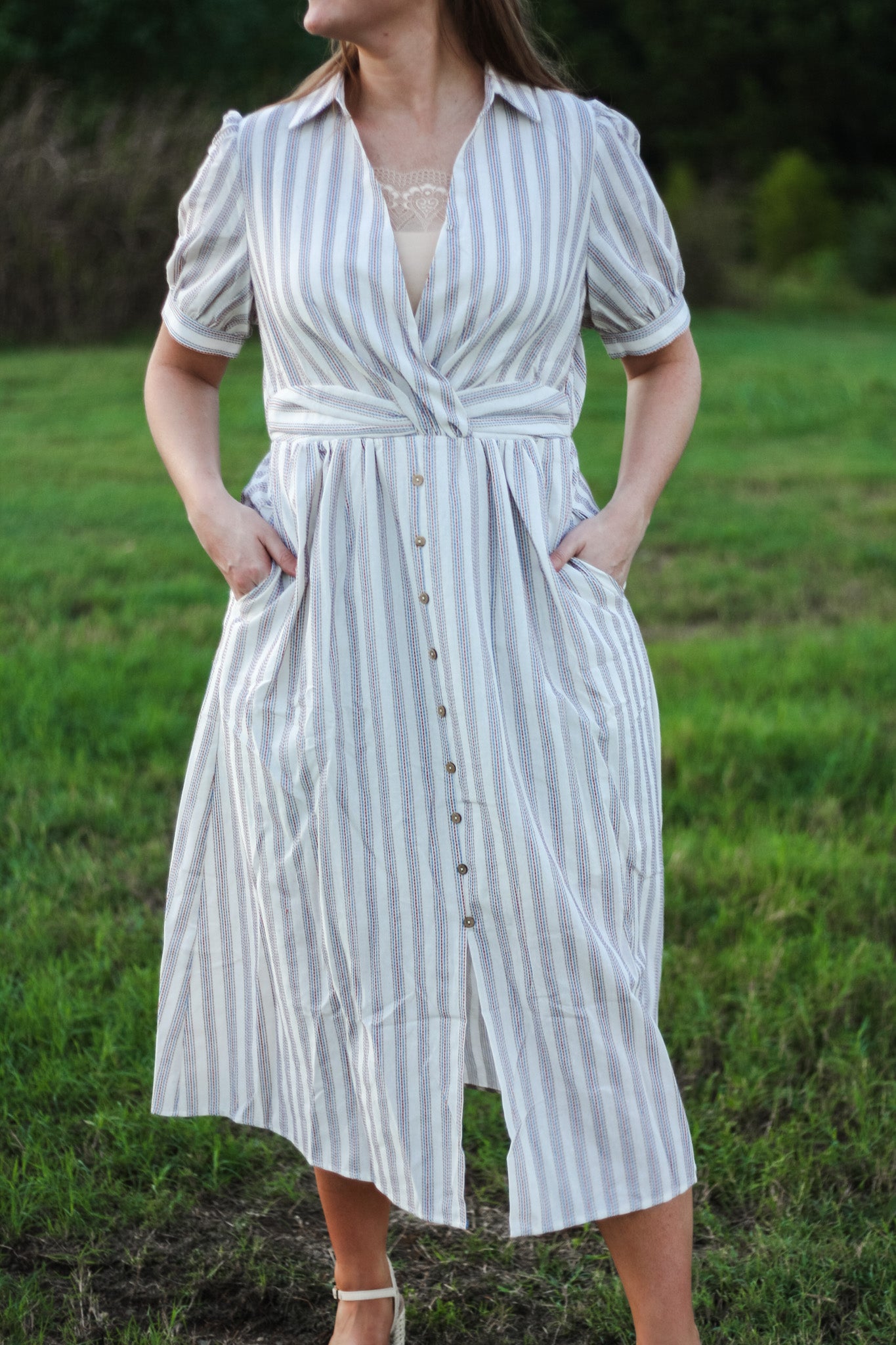 Stripped Stitching Dress