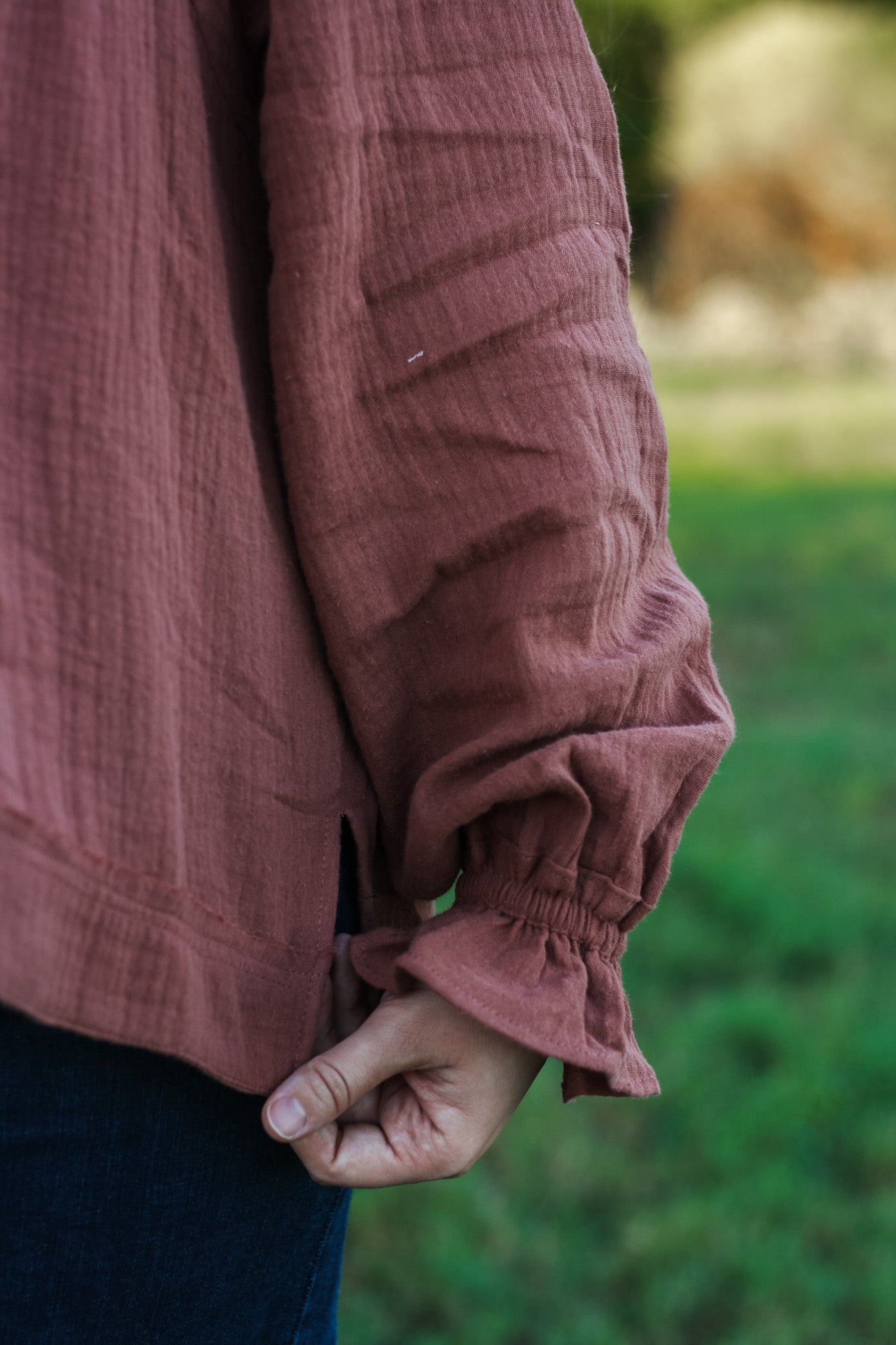 Textured Ruffle Top