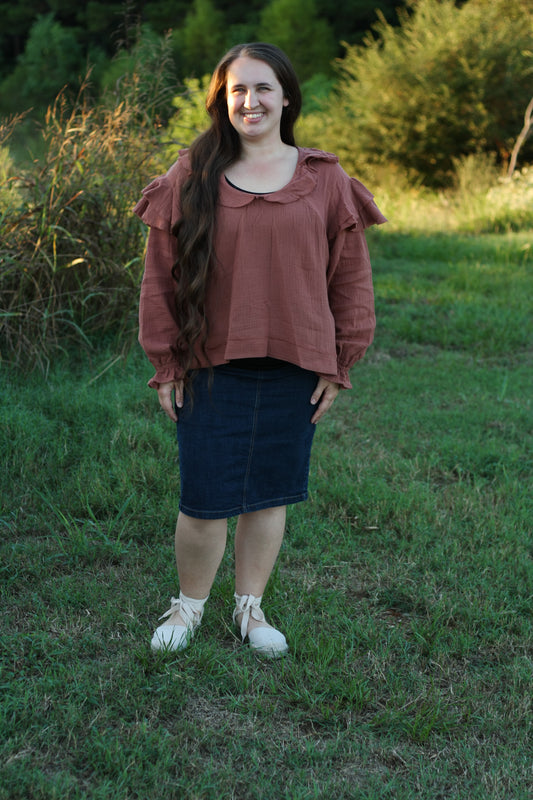 Textured Ruffle Top