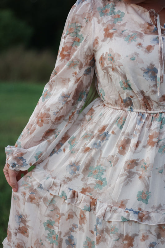 Muted Floral Midi