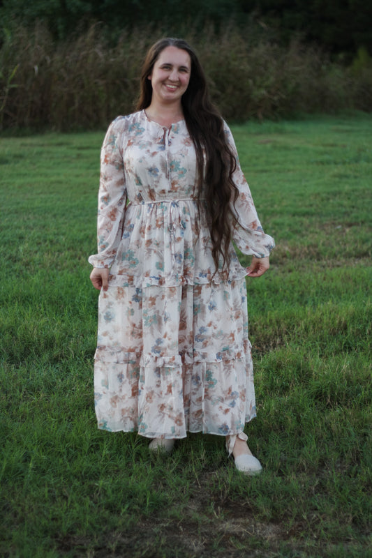 Muted Floral Midi
