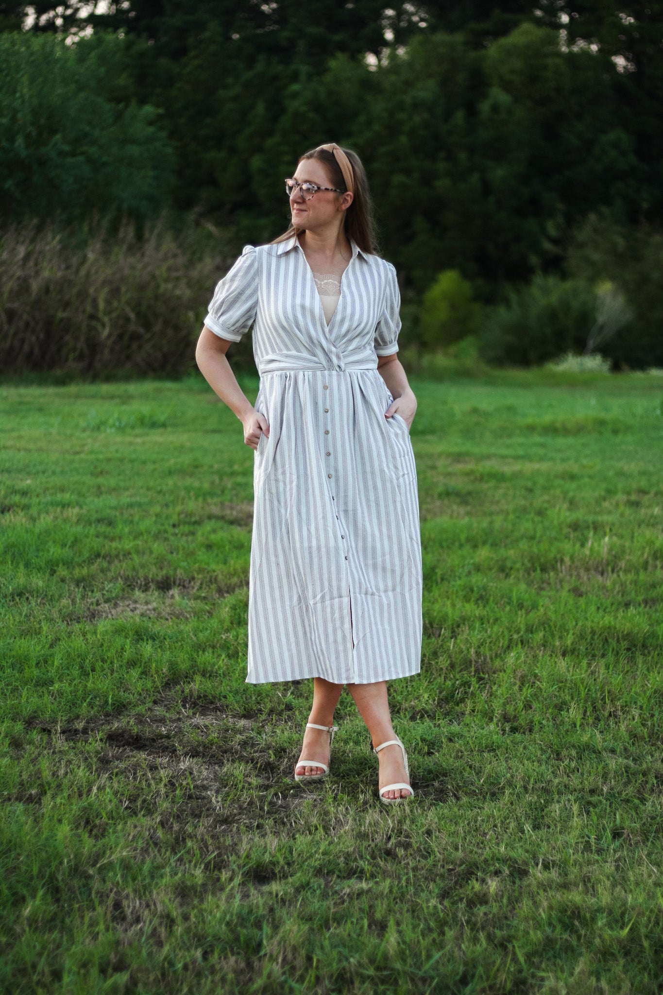 Stripped Stitching Dress