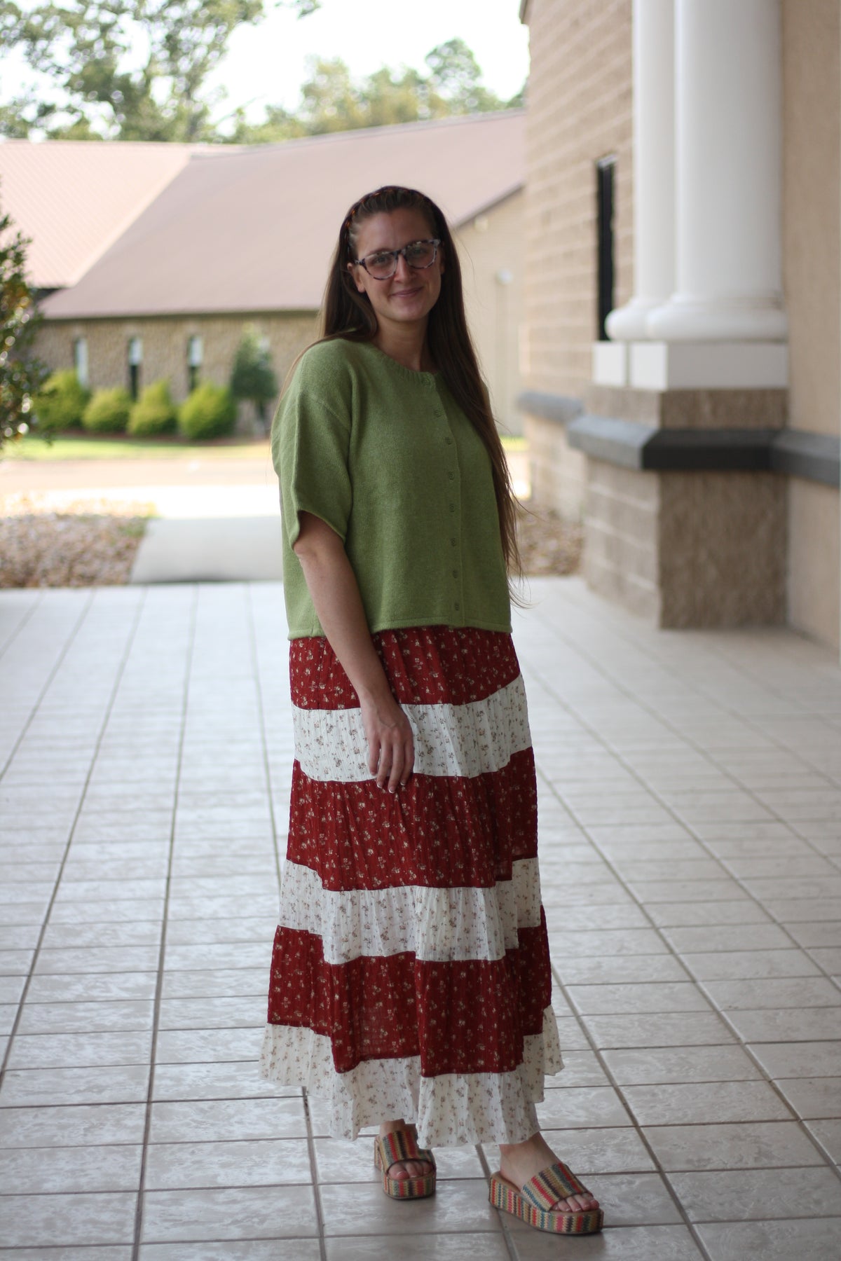 Fall Floral Tiered Maxi Skirt