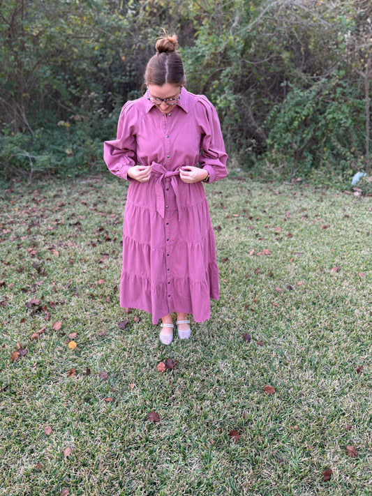 Utility Tiered Midi Dress