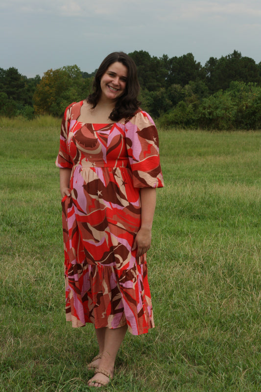 Printed Midi Dress