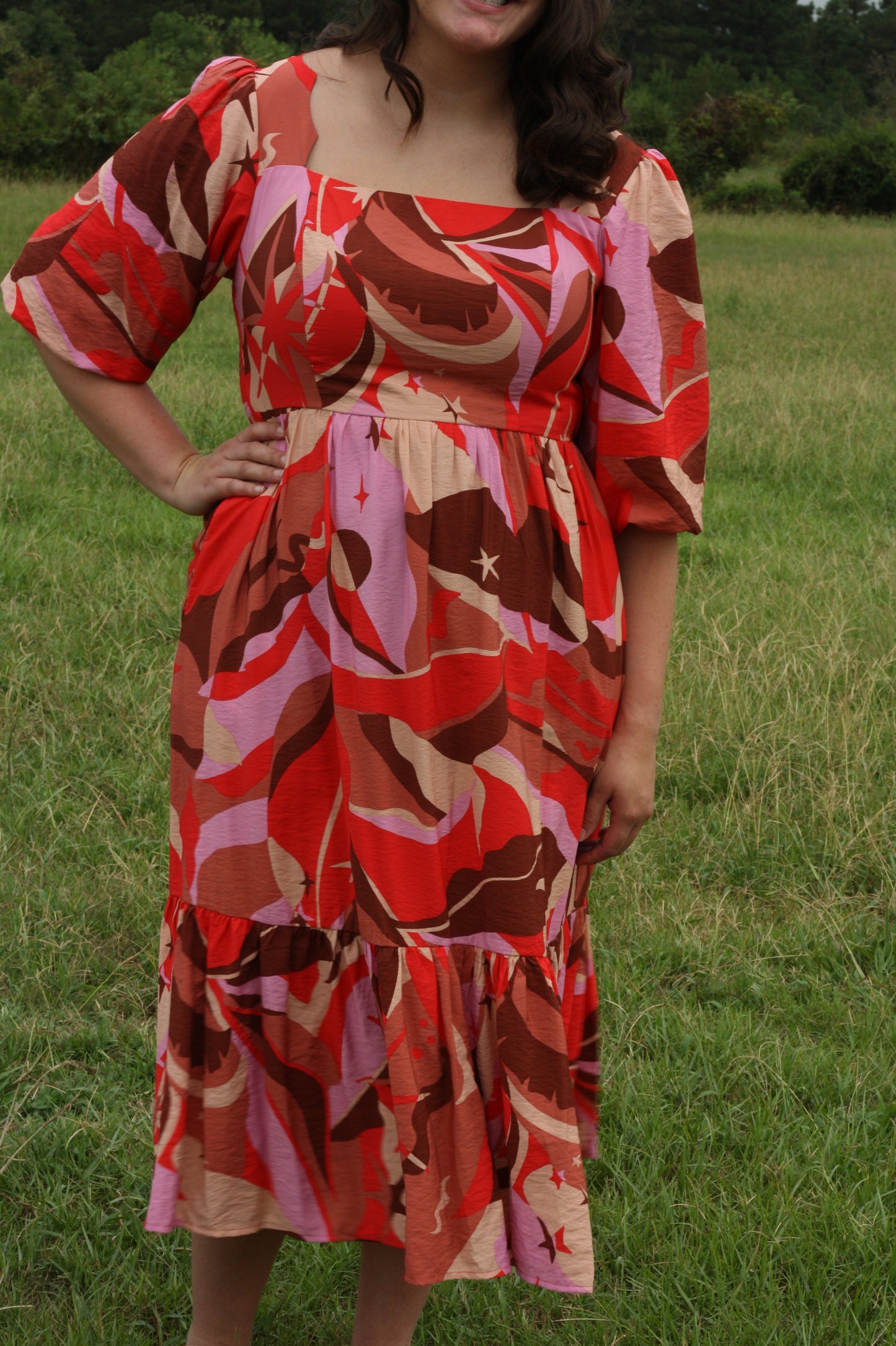 Printed Midi Dress