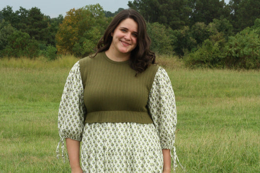 Floral Mixed Media Dress