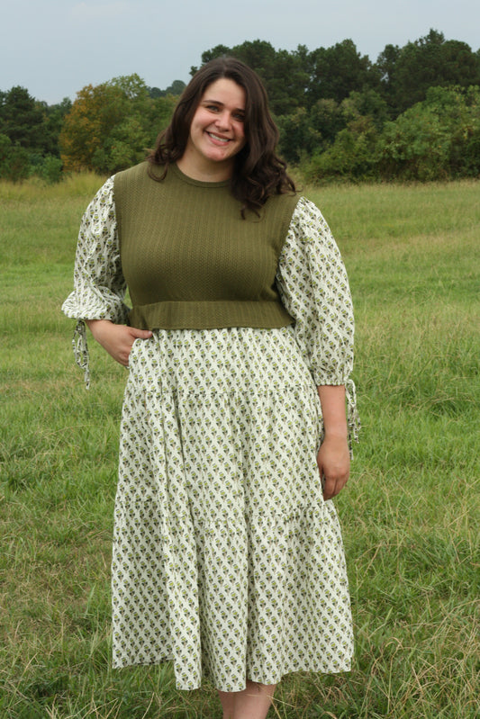 Floral Mixed Media Dress