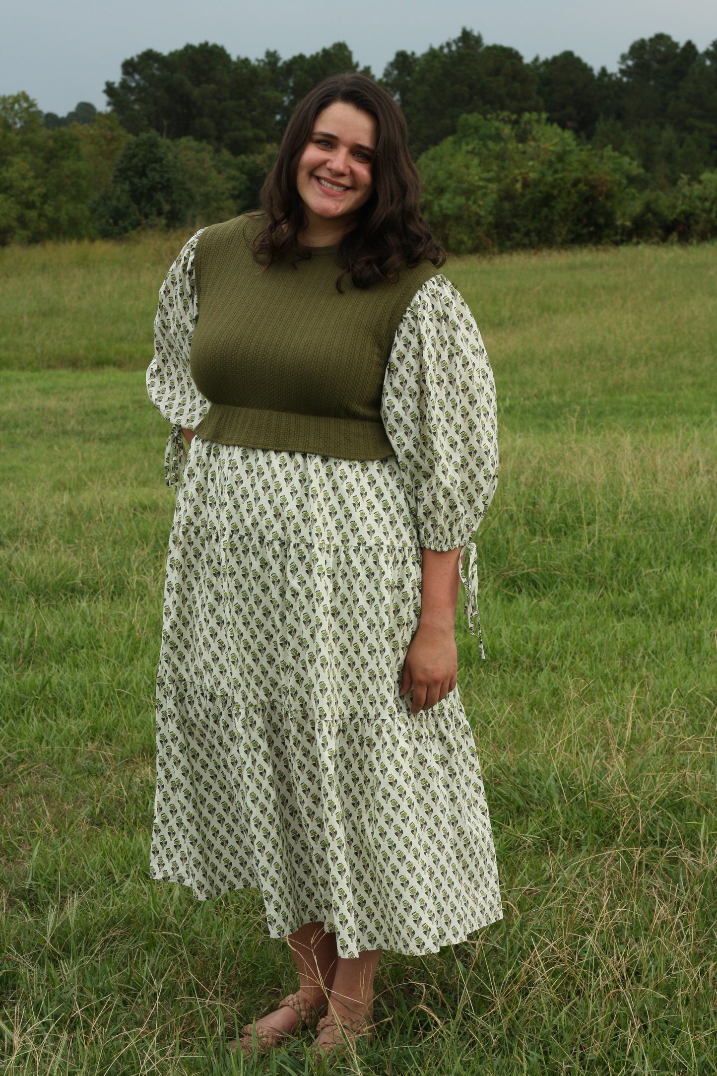 Floral Mixed Media Dress