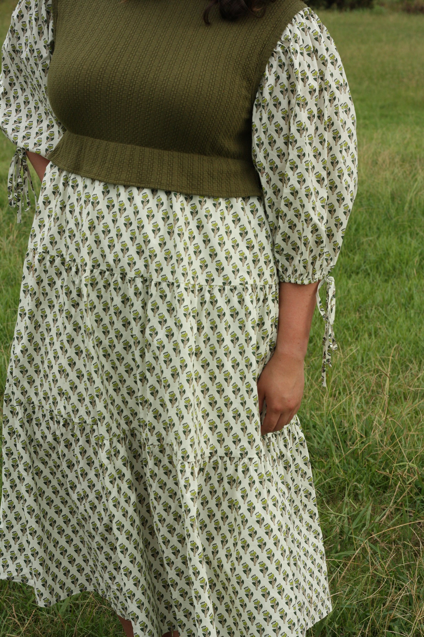 Floral Mixed Media Dress