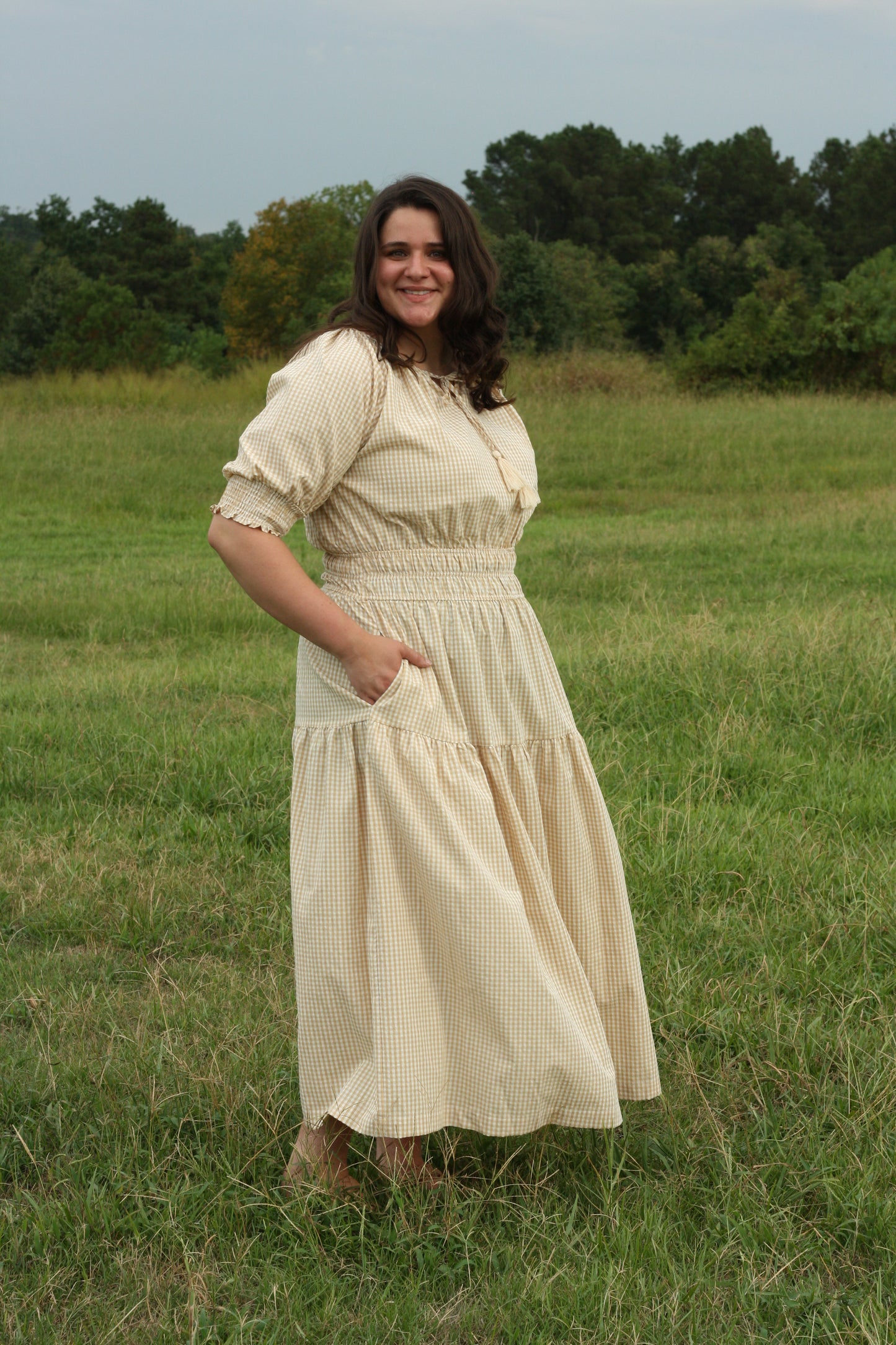 Gingham Midi Dress
