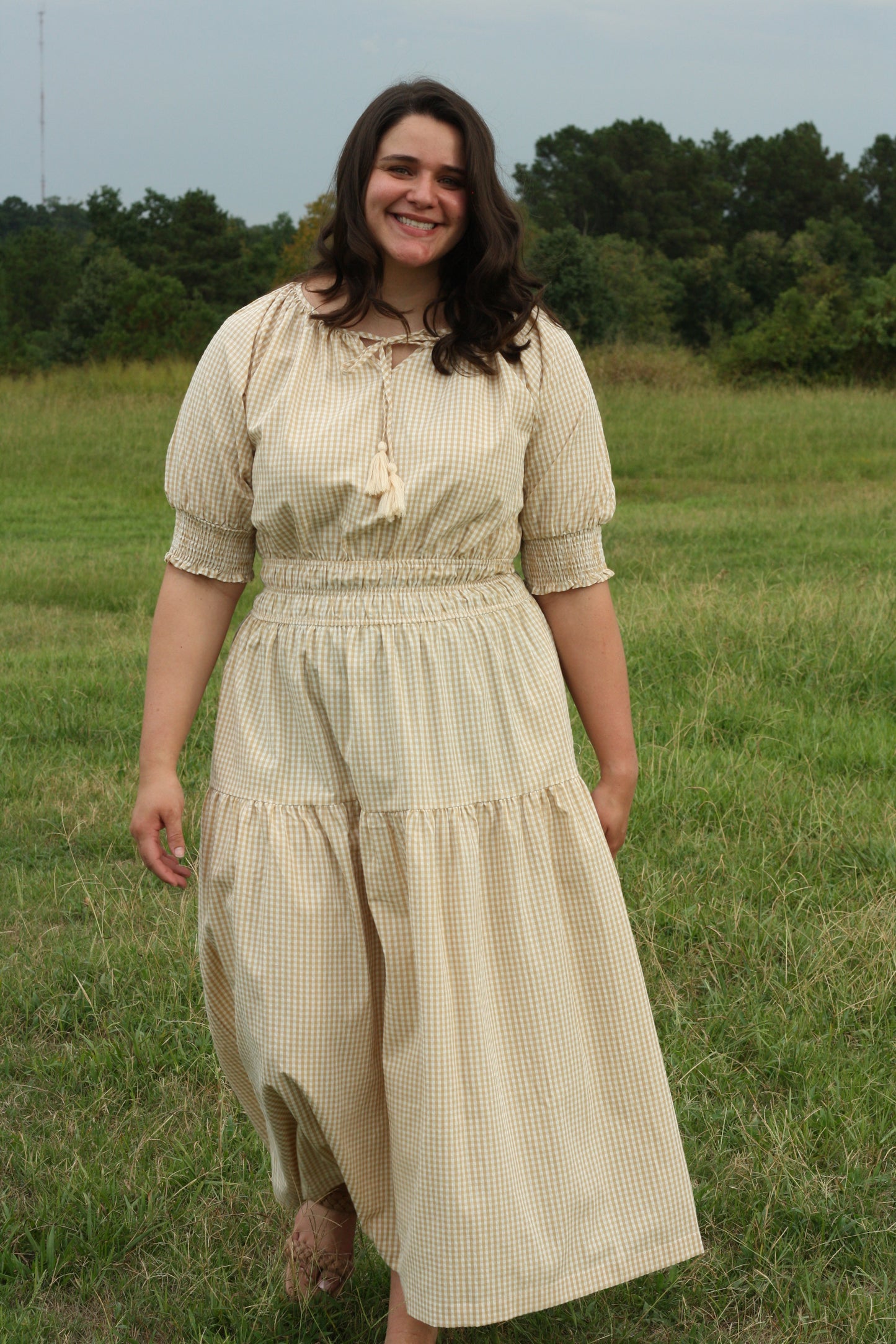 Gingham Midi Dress
