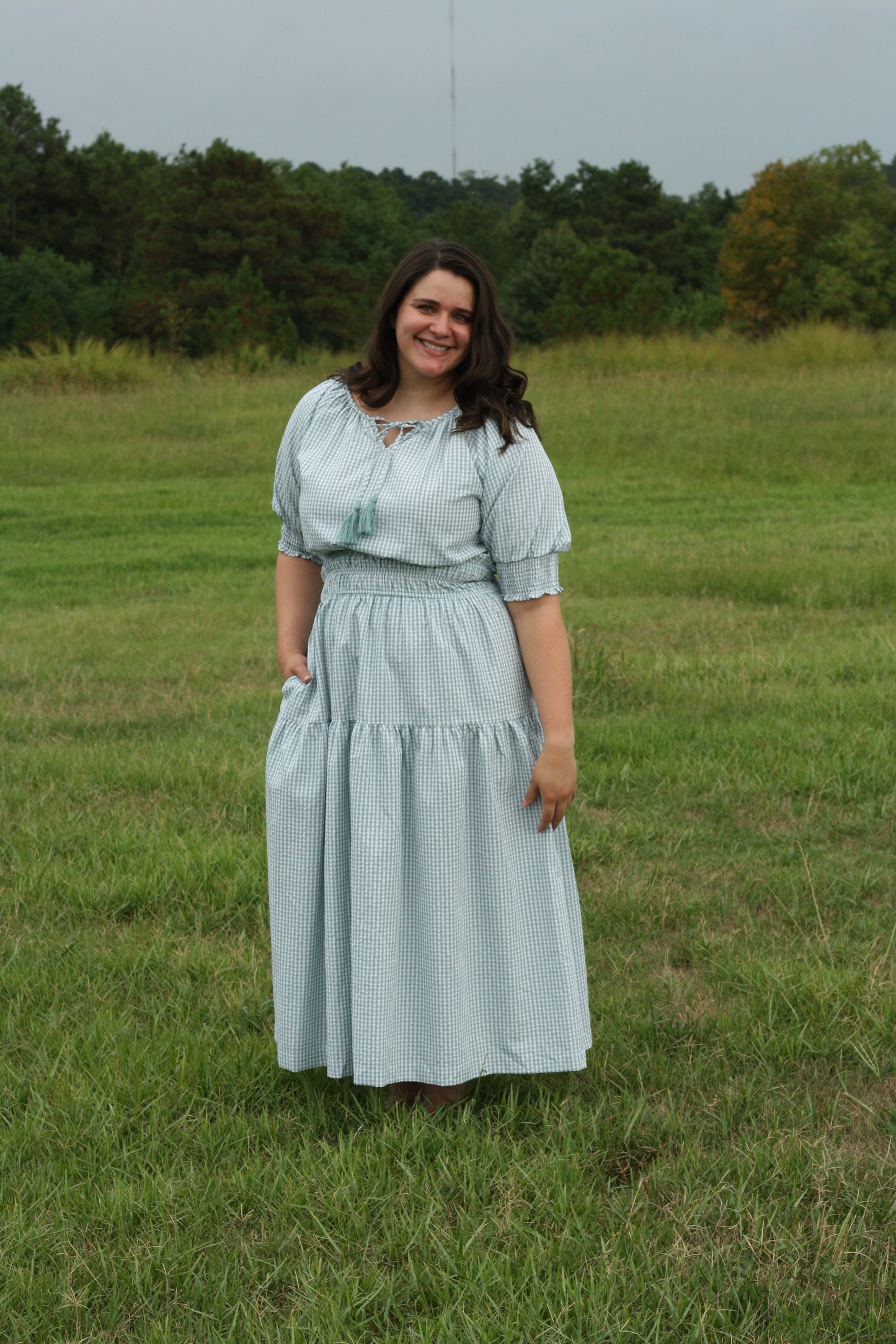 Gingham Midi Dress