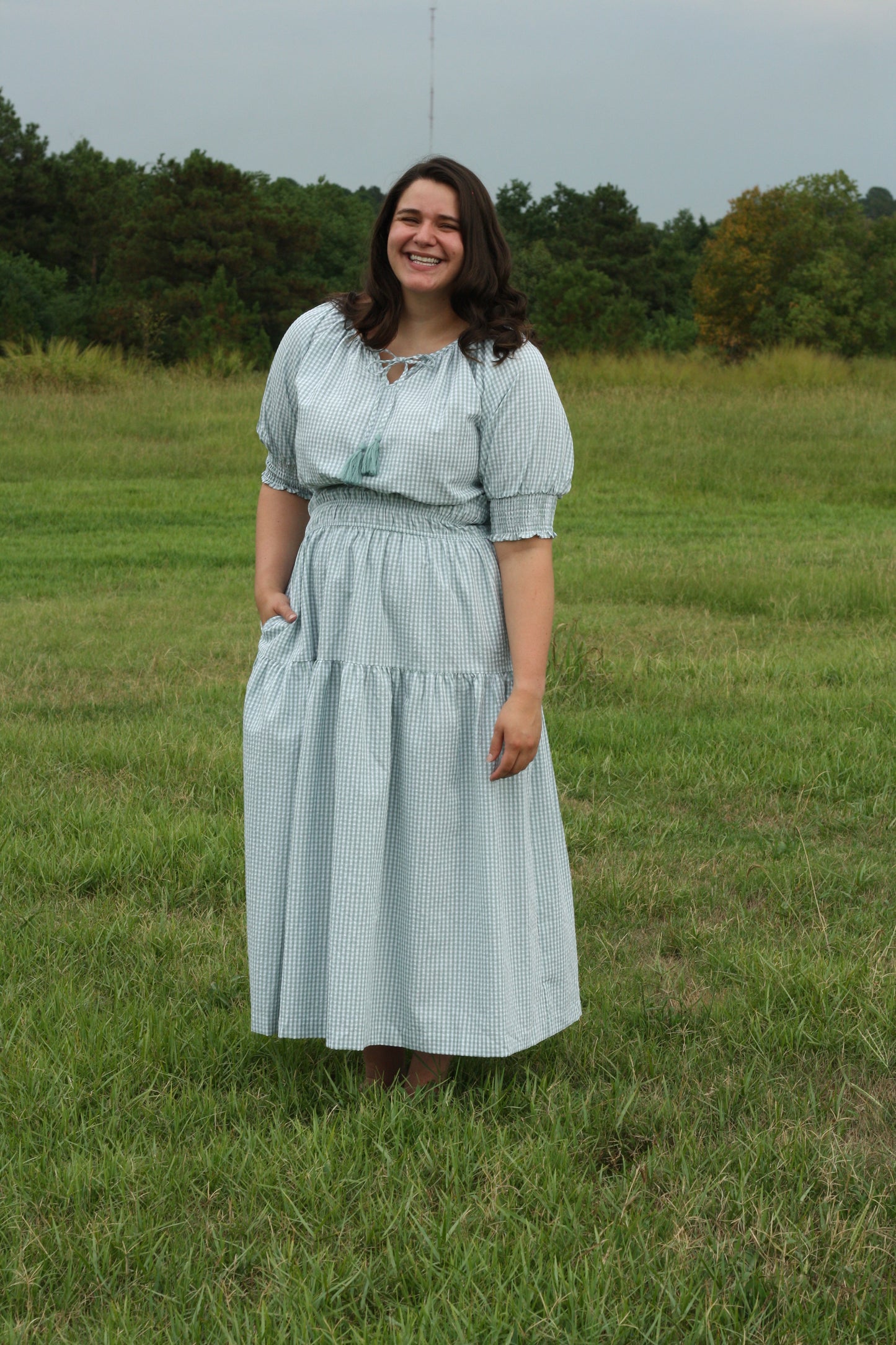 Gingham Midi Dress