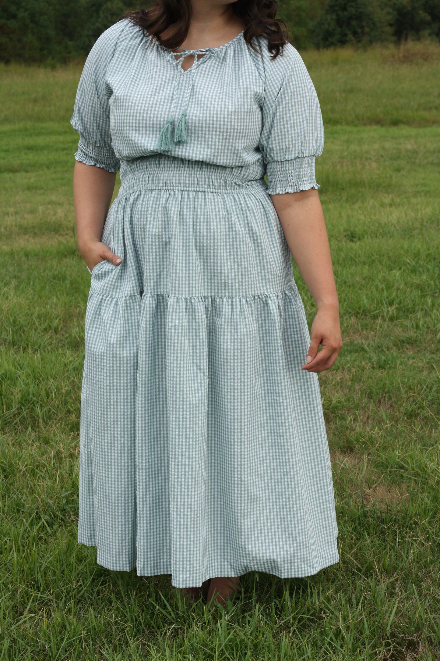 Gingham Midi Dress