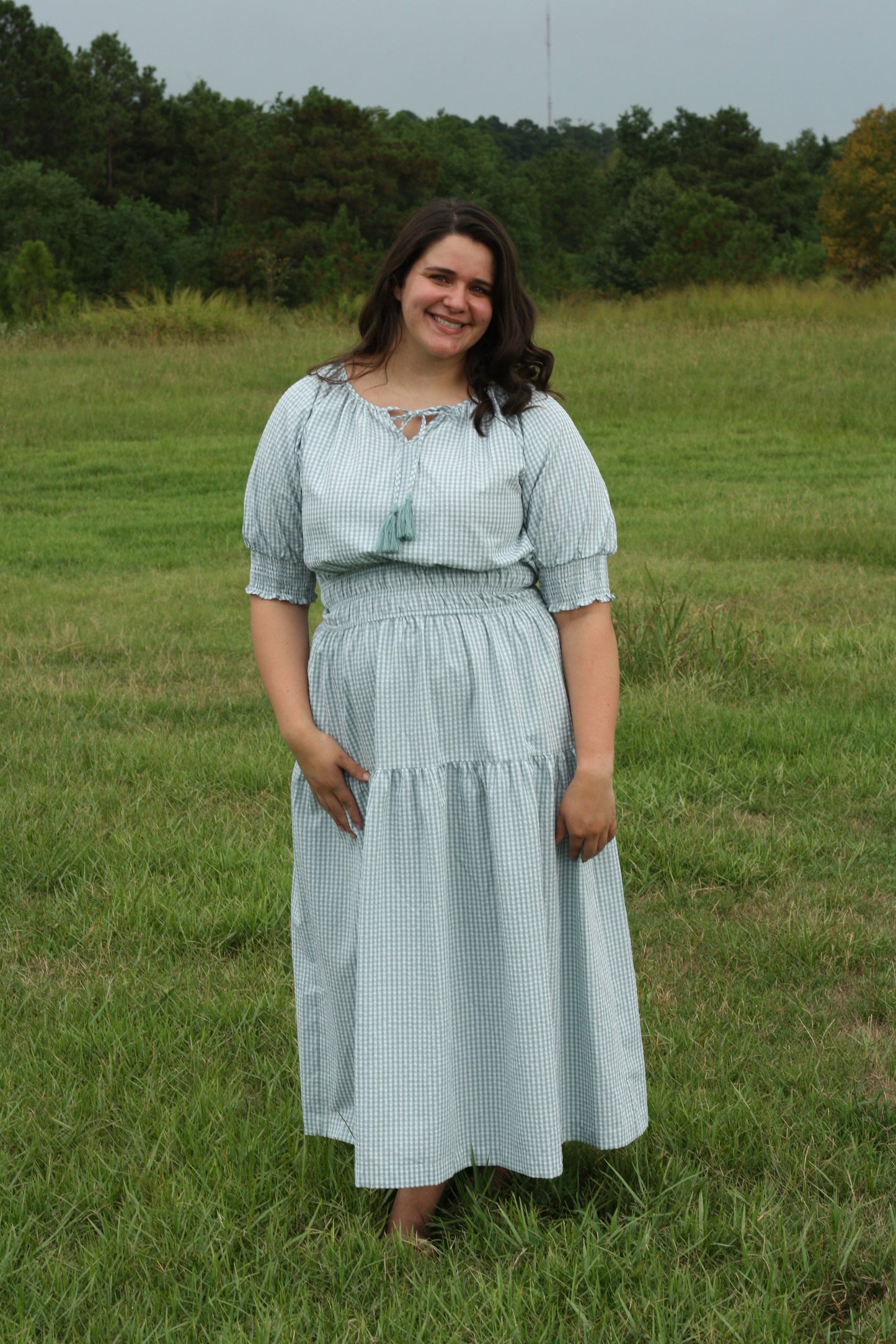 Gingham Midi Dress
