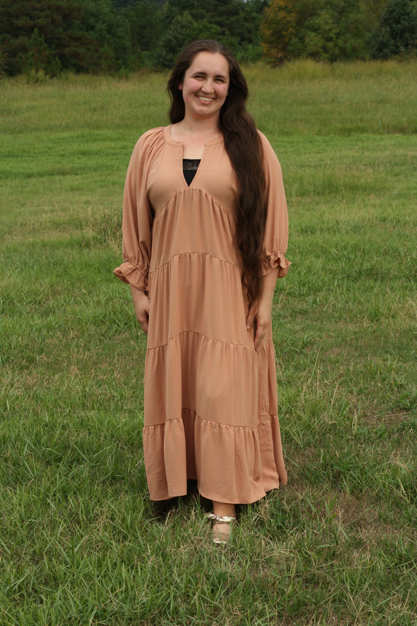 Gathered Raglan Dress