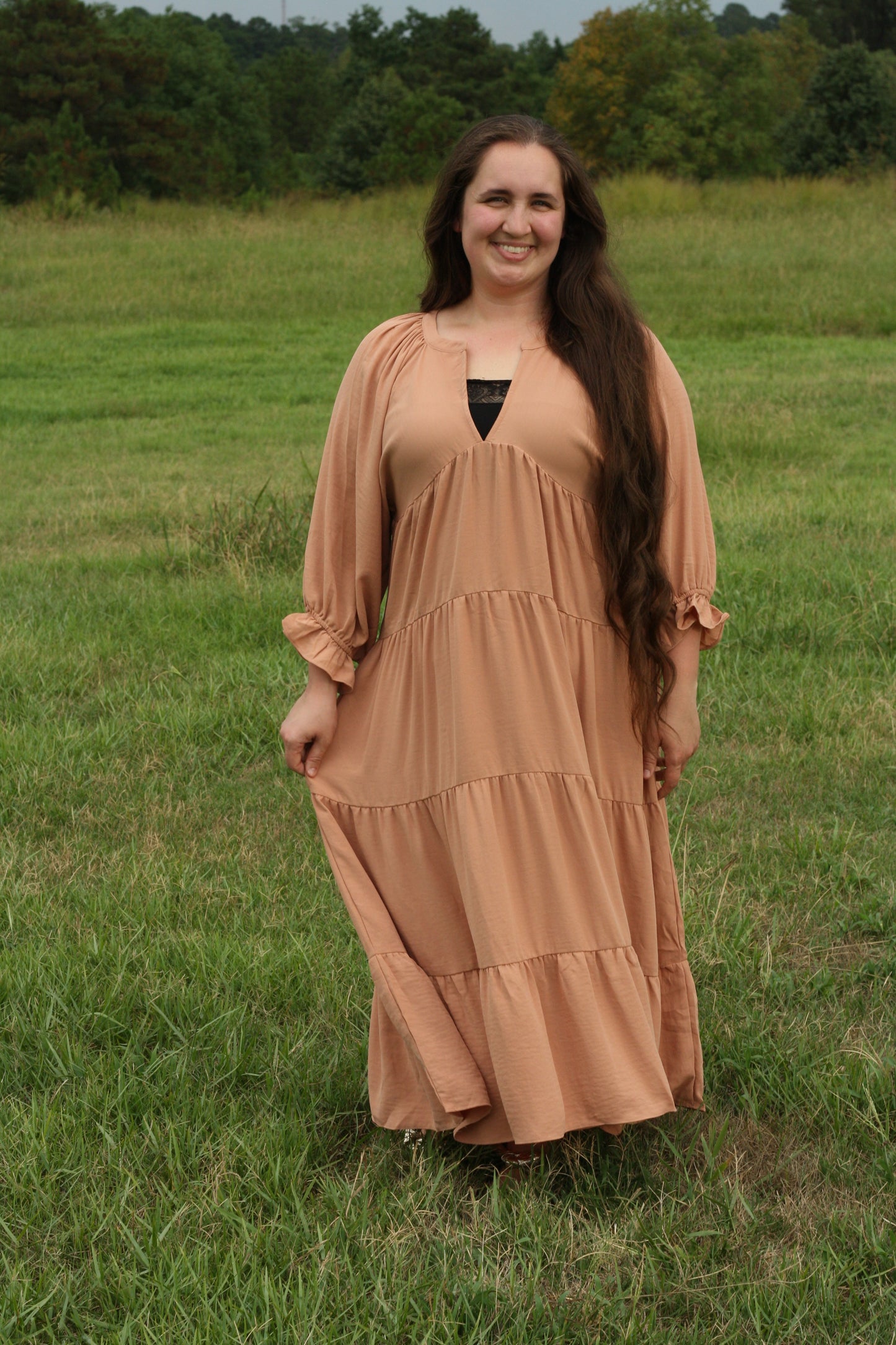 Gathered Raglan Dress