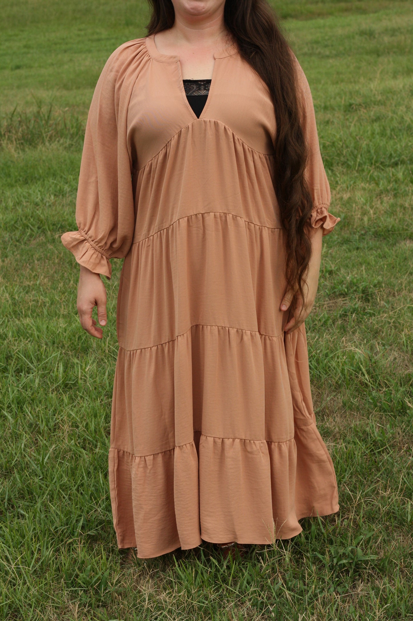 Gathered Raglan Dress