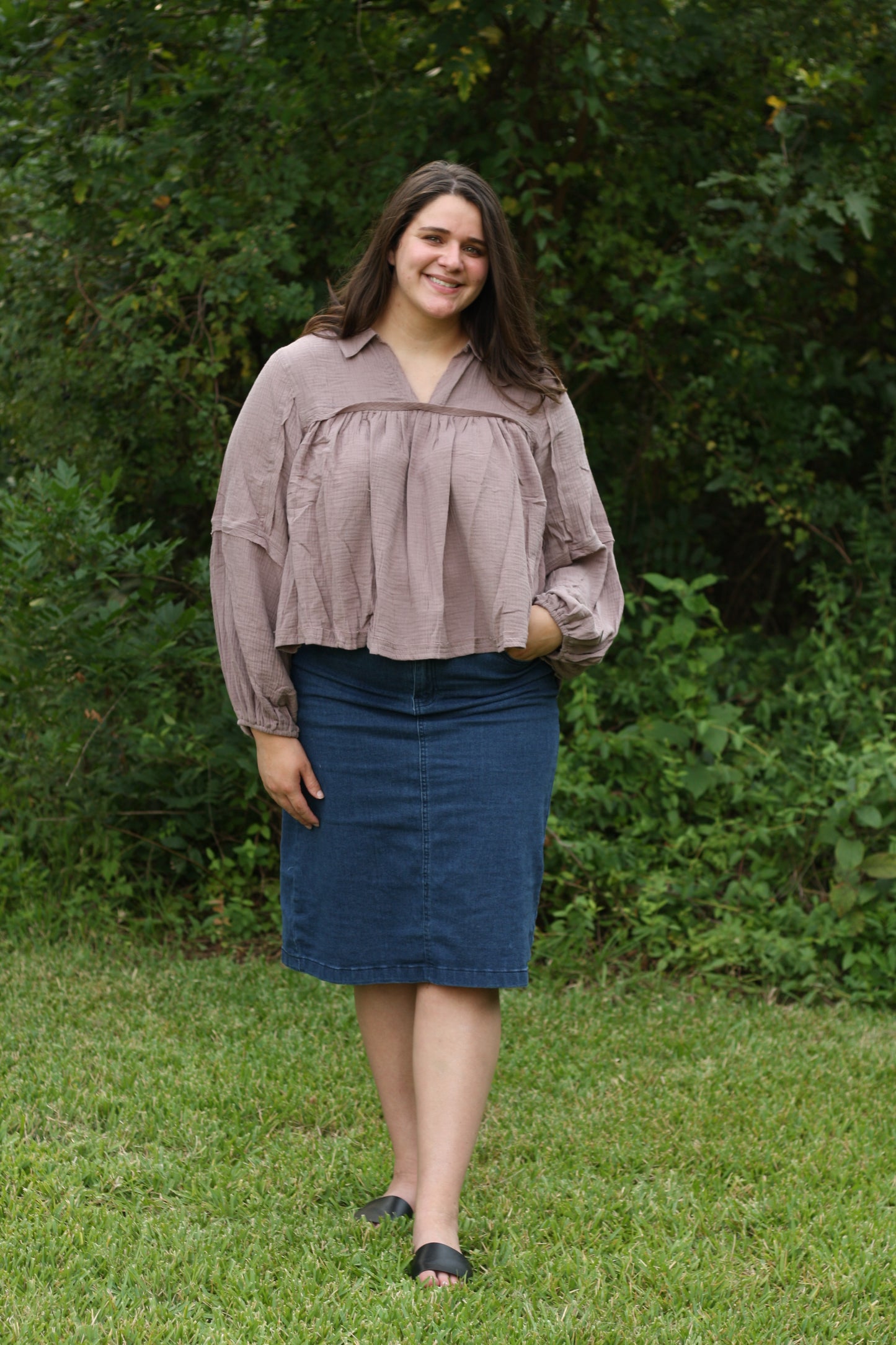 Gauze Babydoll Top