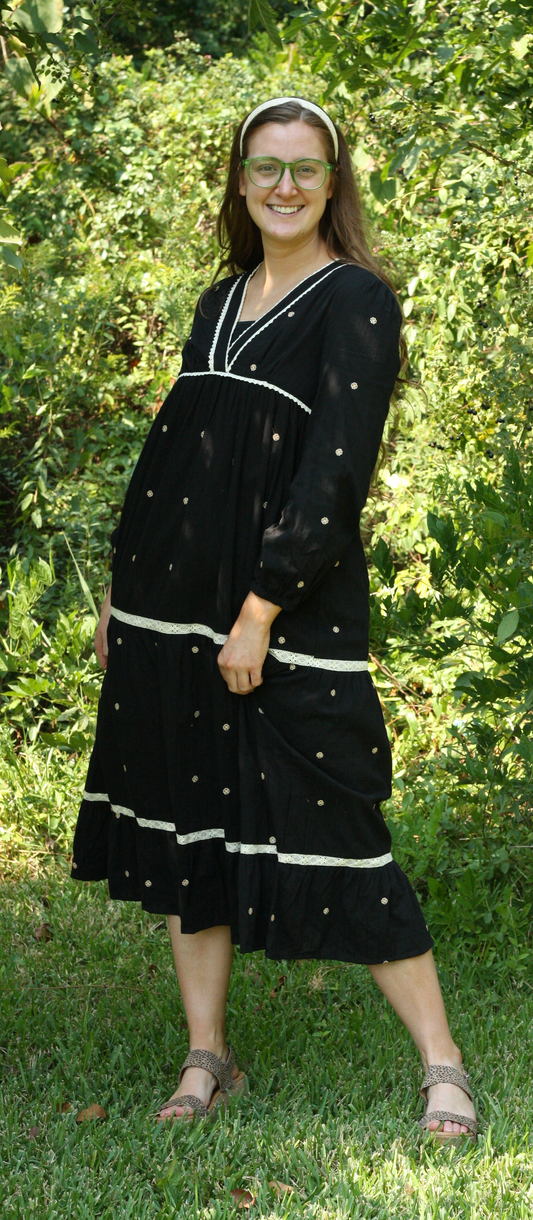 ALL OVER EMBROIDERY MIDI DRESS
