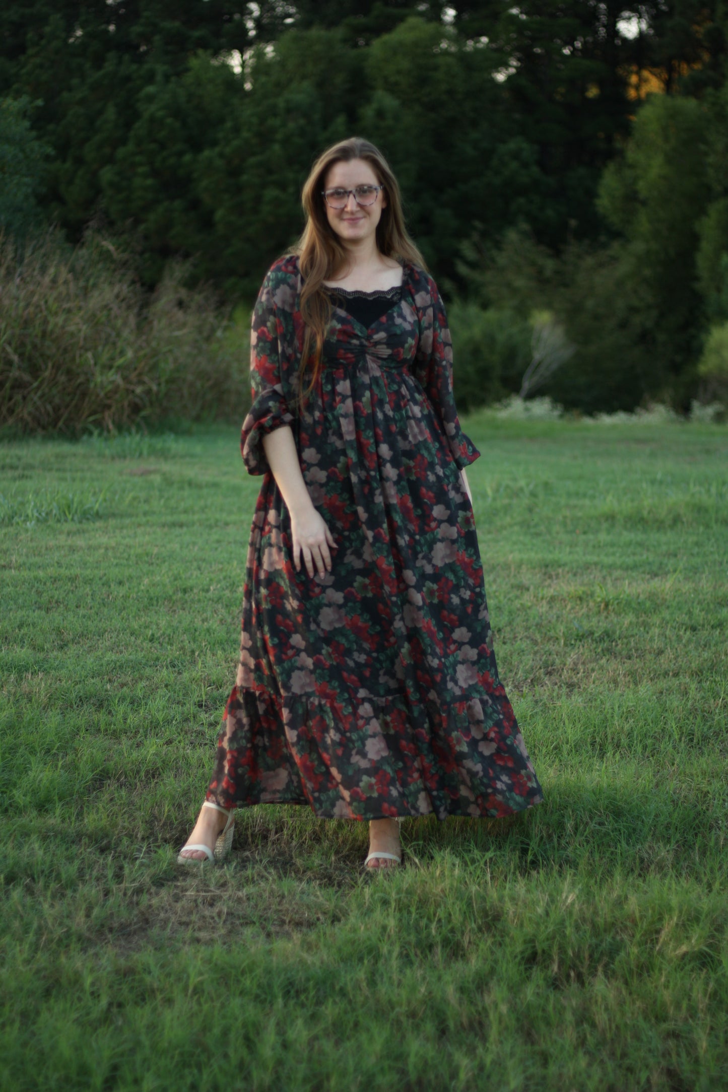 Floral Crinkled Maxi Dress