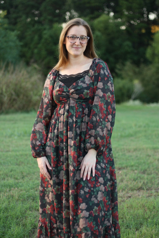 Floral Crinkled Maxi Dress