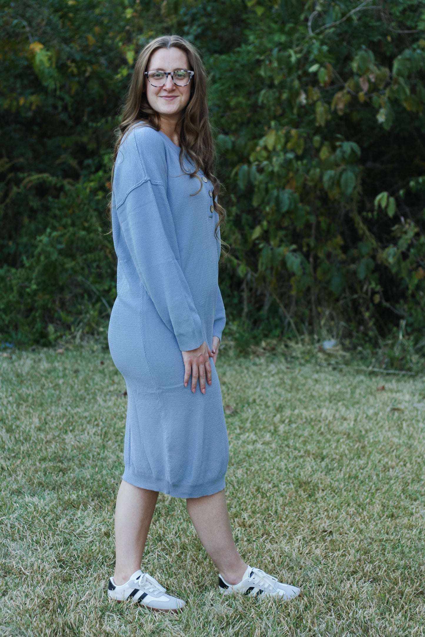 Button-Front Knit Midi