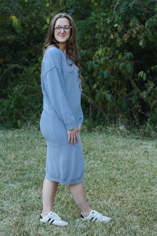 Button-Front Knit Midi