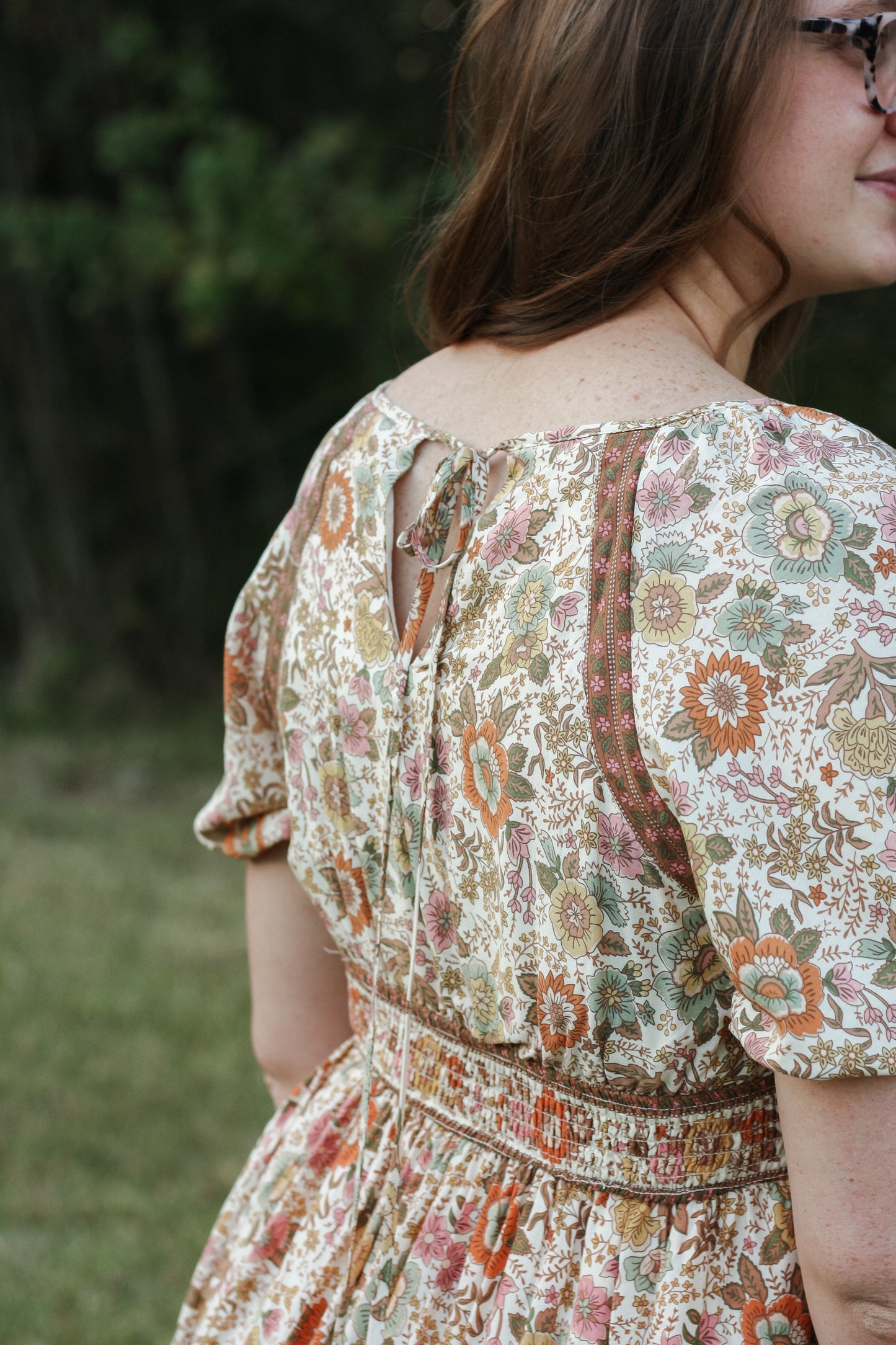 Multi Floral Border Dress