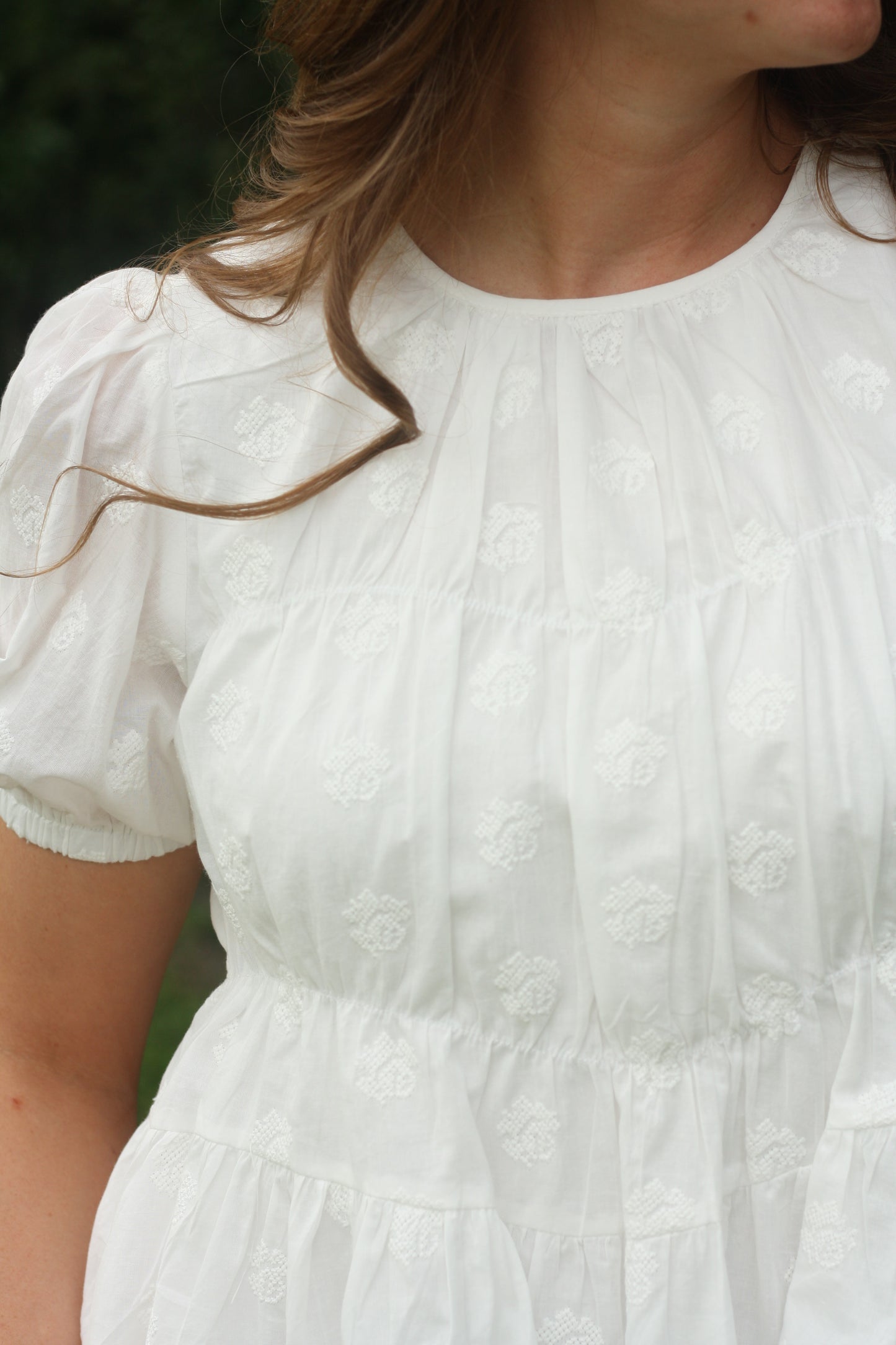 Embroidered Rose Peplum Blouse