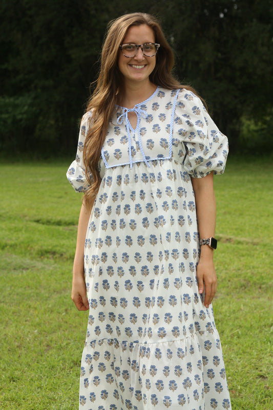 Printed Half Sleeve Midi Dress
