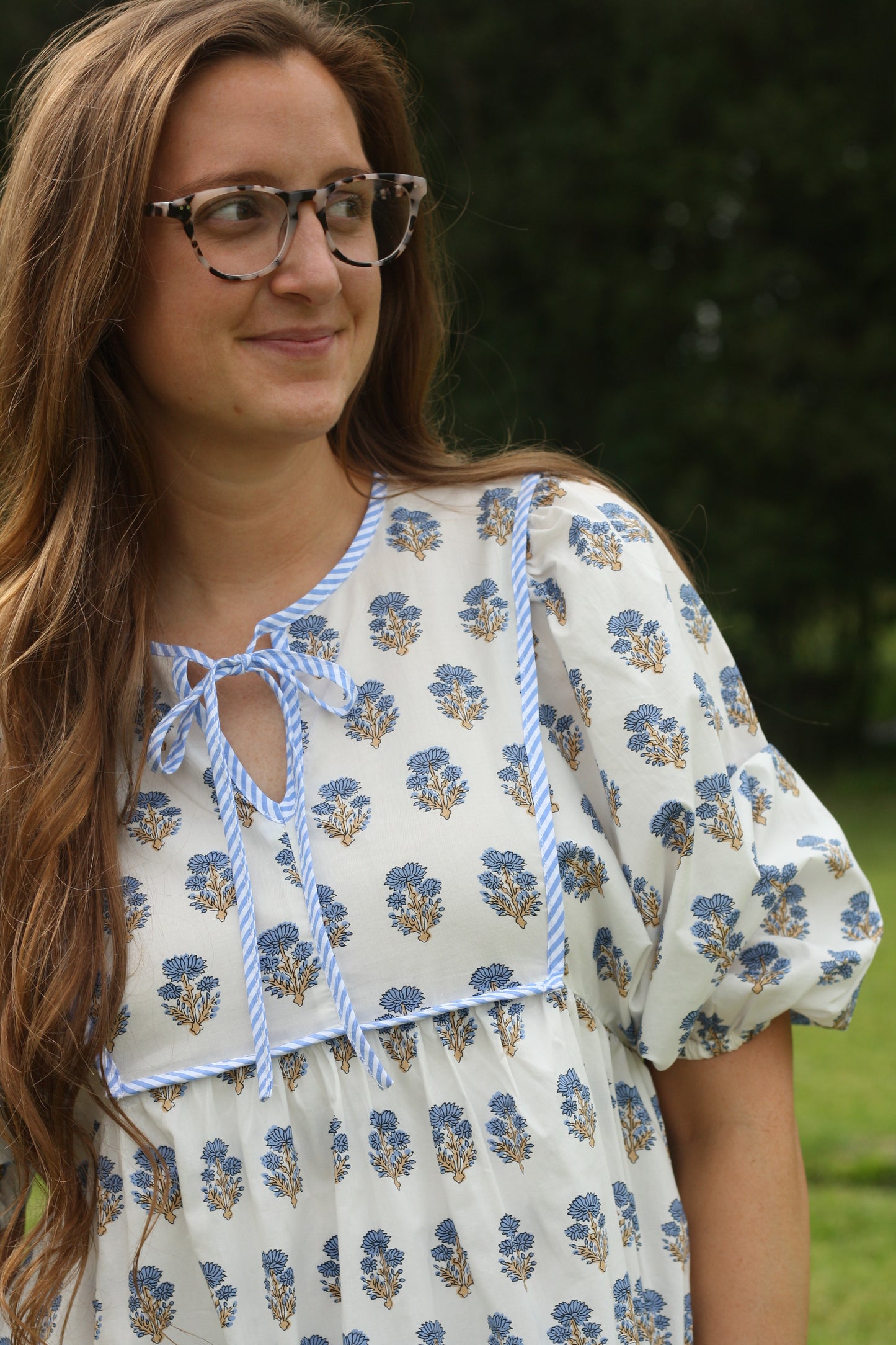 Printed Half Sleeve Midi Dress