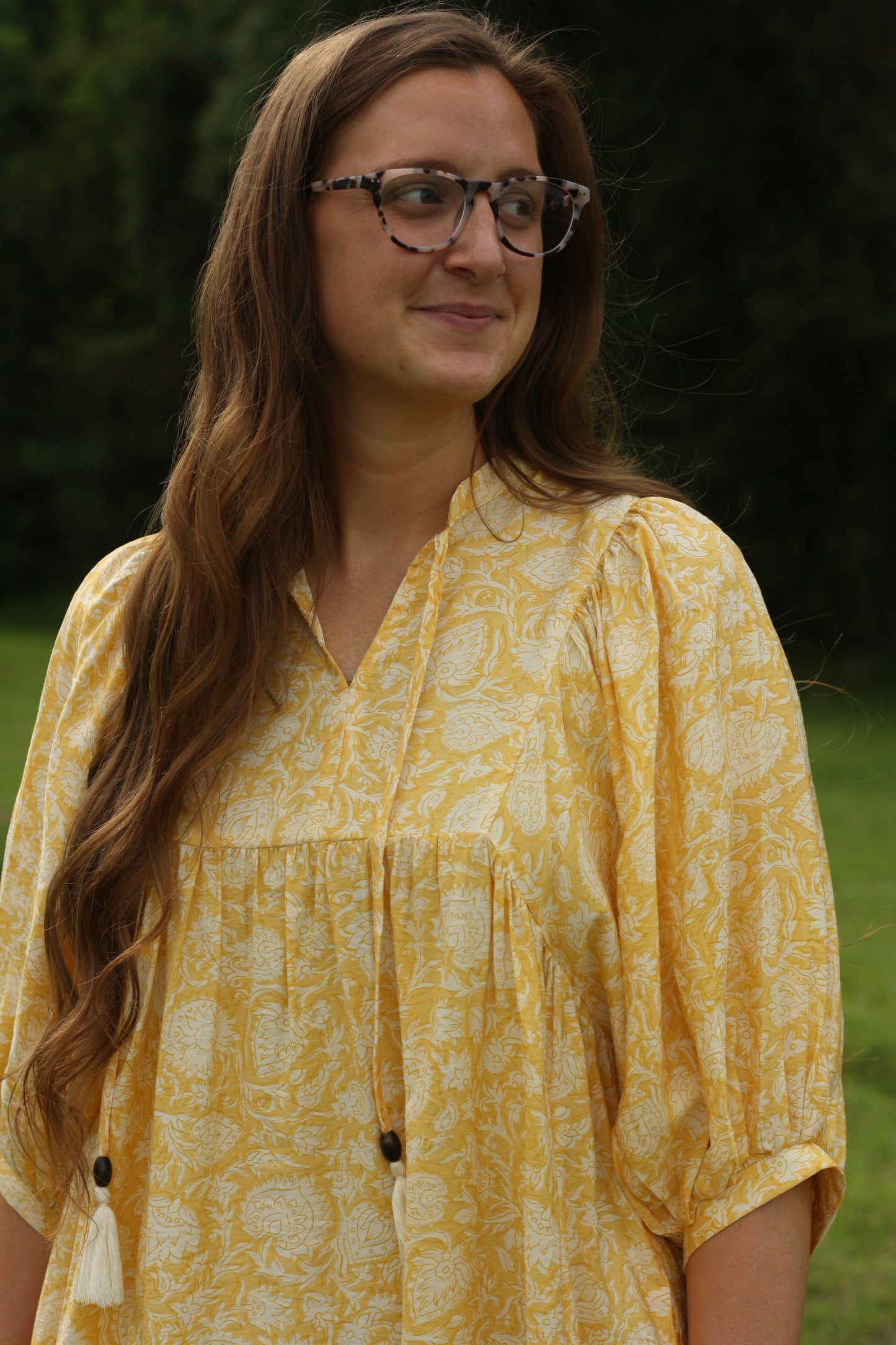 Flowy Printed Midi Dress