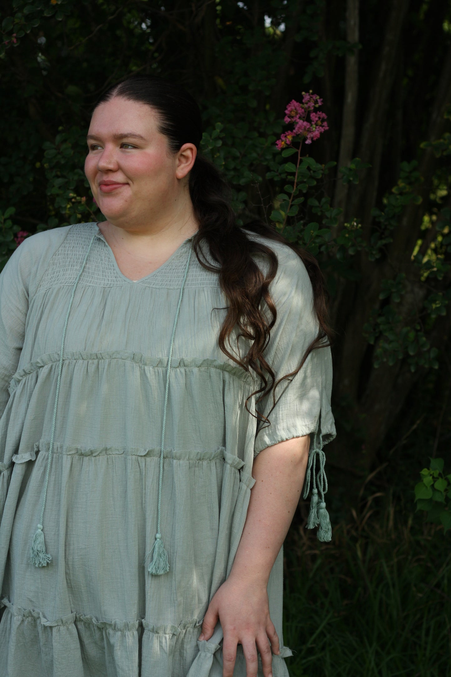 Smocked Tiered Midi Dress