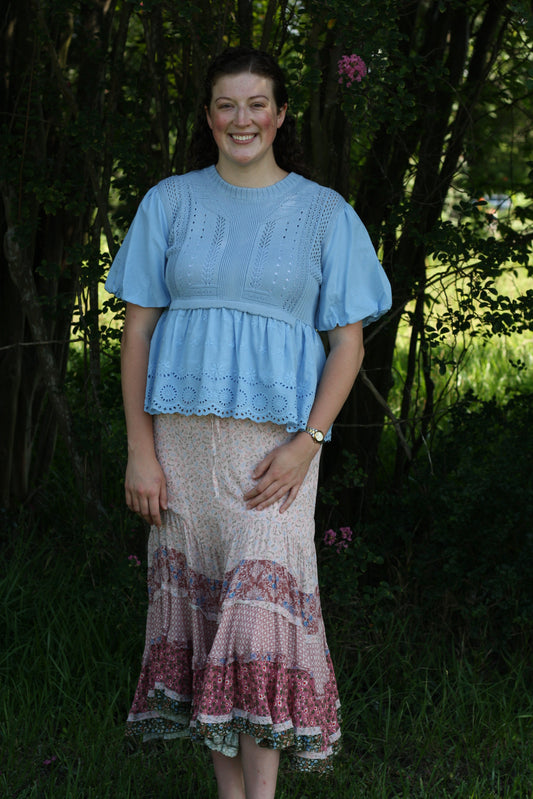 Bubble Sleeve Sweater Top