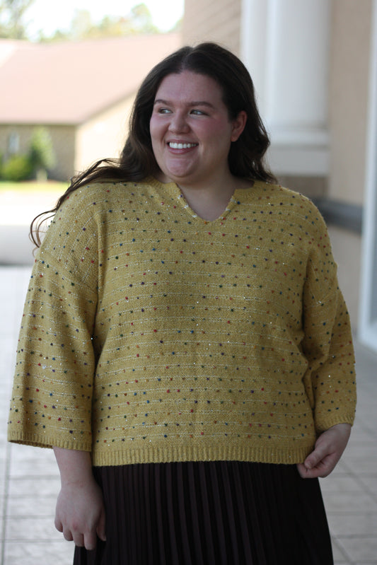 Multicolor Mini Pompom Sweater