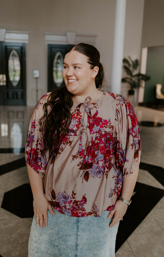 Floral Batwing Blouse
