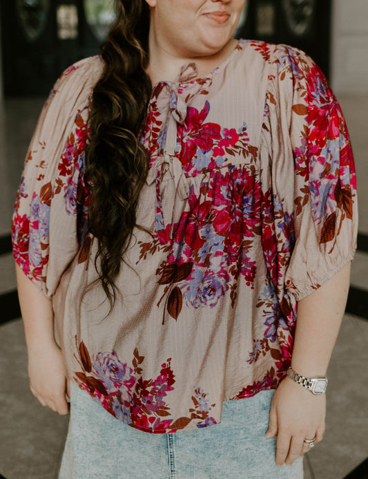Floral Batwing Blouse