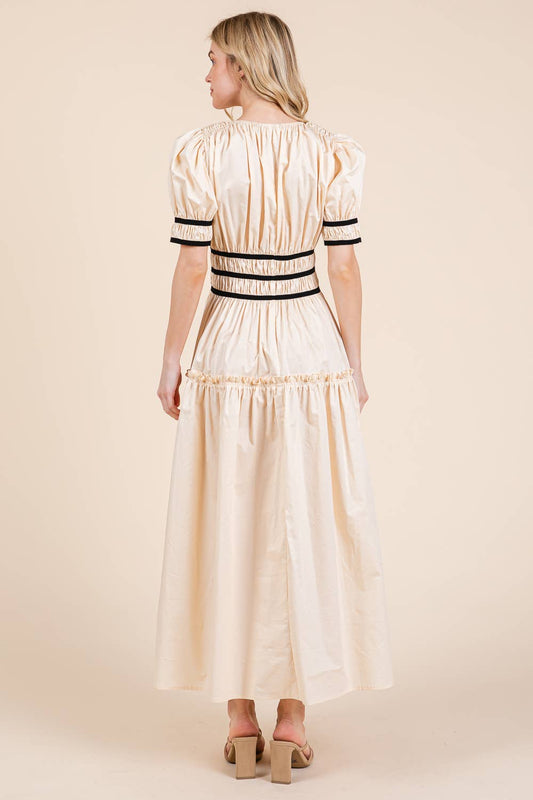 Black Ribbon Trim Dress