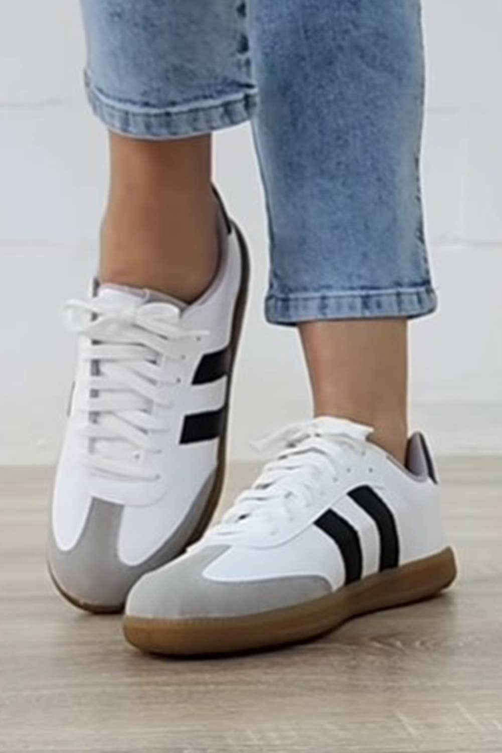 Striped Lace-up Sneakers